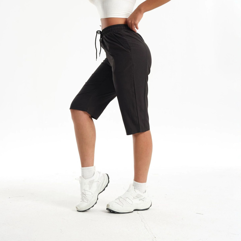 Cross-border European and American women's lightweight shorts with pockets, casual, quick-drying, woven, fashionable