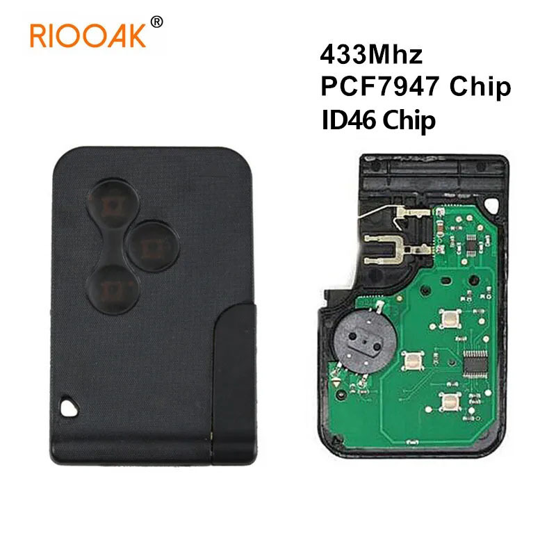 Suitable for Renault 3-Key Megane Remote Control Car Key 433 Frequency Id46 Chip Pcf7947 Chip