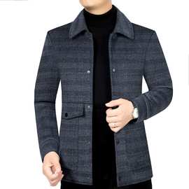 2023花公子秋季新品立领爸爸装外套男上衣男装男士毛呢夹克代发