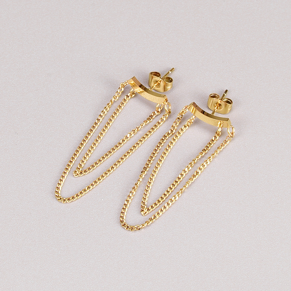 Lady Heart Shape Titanium Steel Drop Earrings Plating Stainless Steel Earrings