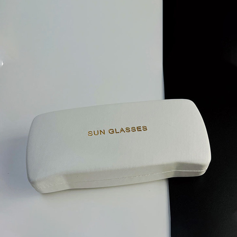 2026 nueva caja de gafas de sol de moda de cuero de dos colores bolsa blando miopía caja de ojos conjunto completo de bolsa de espejo tela
