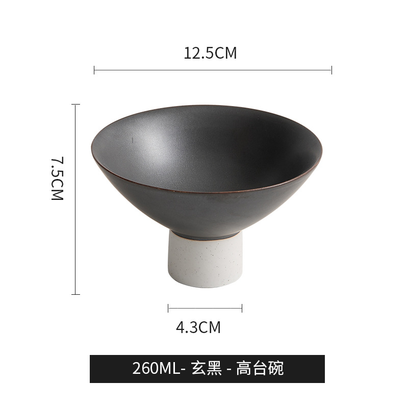 Diseño original, tazón de té de cerámica negra hecha a mano, tazón de té matcha, tazón de postre, tazón vegetariano Zen, tazón de cerámica gruesa, tazón de salsa