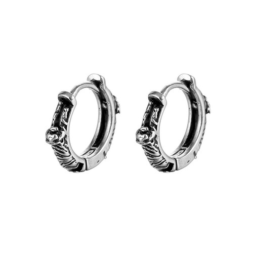 Wholesale Stud Earrings, New Arrival Titanium Steel Earrings—Cross-Border Vintage Style, Distressed Stainless Steel Men's Ear Clips, Unique & High-End Accessories