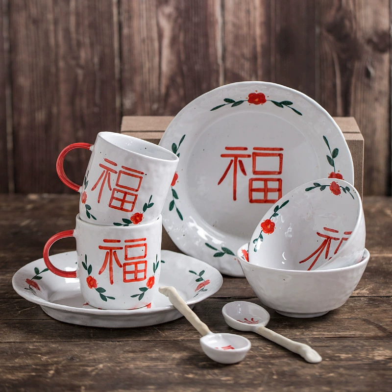 Ceramic gift box, tableware, set, hand painting, Birthday gift