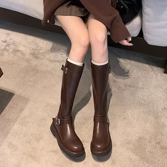 Botas Altas de Caballo para Mujer de Microfibra con Tacón Grueso Antideslizantes