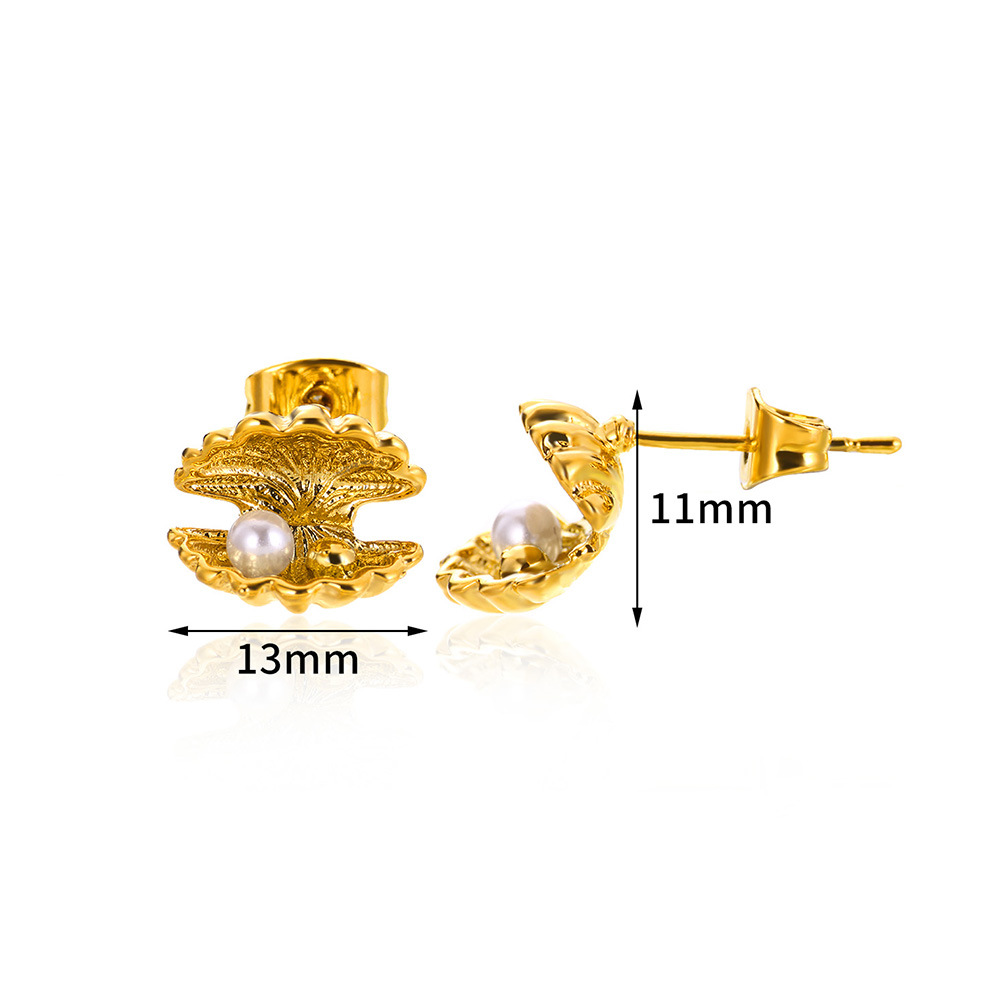 5g Weight 0.03µm-0.05µm Gold Plating Thickness PVD Coated Gold Plating Process 304 Stainless Steel Ear Needle Material 18K Real Gold Plated Plating Material Pearl Inlay Material Ear Studs Classification 18K Gold Plating Color 1 Pair Quantity Daily Occasion 304 Stainless Steel Material Tortoise, Hippocampus, Shell Pattern Women's Gender Simple Style Style Waterproof Non Tarnish, Inlay Craft PVD Coated Real Gold Plated 18K Gold Tortoise Hippocampus Shell 304 Stainless Steel Simple Style Waterproof Non Tarnish Ear Studs 16