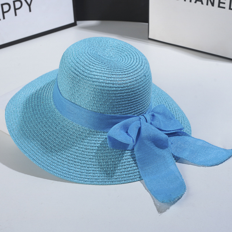 Women's Sweet Bow Knot Wide Eaves Straw Hat display picture 12