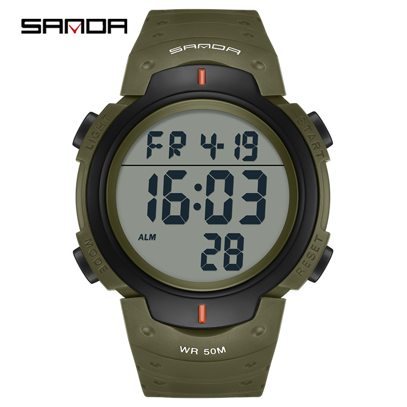 SANDA reloj electrónico astronauta dial reloj electrónico nocturno al aire libre impermeable reloj de montaña multifuncional hombre
