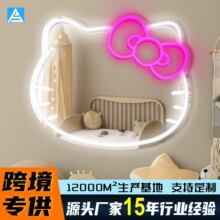 外贸跨境TK爆款镜面霓虹灯牌猫咪造型灯房间装饰灯亚马逊TEMU新品