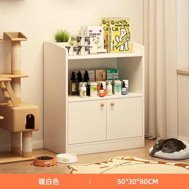 Mueble de almacenamiento para mesa de alimentación, suministros para mascotas, gran capacidad, almacenamiento sencillo y económico para el hogar, mueble de almacenamiento para sala de estar