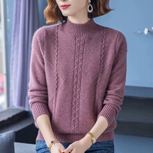 2025新款中老年羊绒衫女士半高领加厚毛衣秋冬保暖内搭上衣