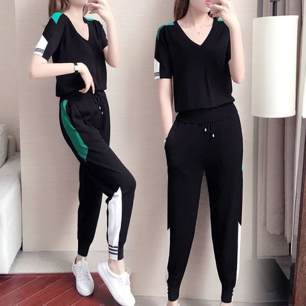Women's Casual Sports Suit Set Short Sleeved Cropped Pants Fashionable And Stylish Two Piece Set Summer Style 2026 Popular New_ecoleips.com