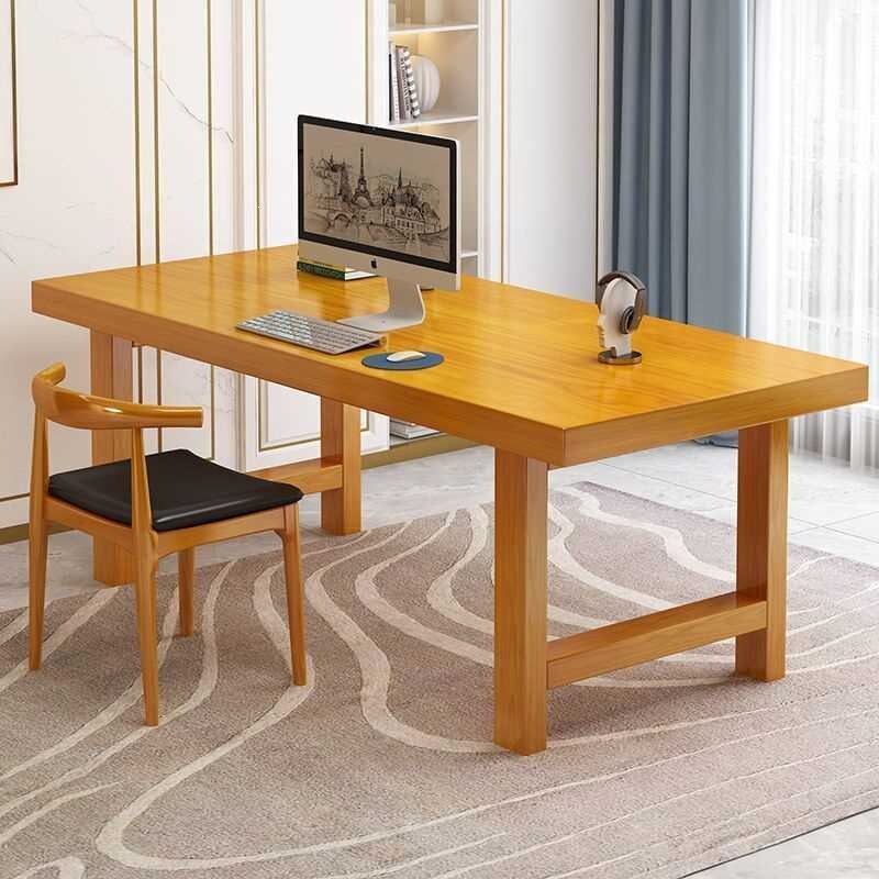Solid wood large board desk, office desk, computer desk, desktop home study table, rectangular Chinese-style simple workbench Solid wood large board desk, office desk, computer desk, desktop home study table, rectangular Chinese-style simple workbench