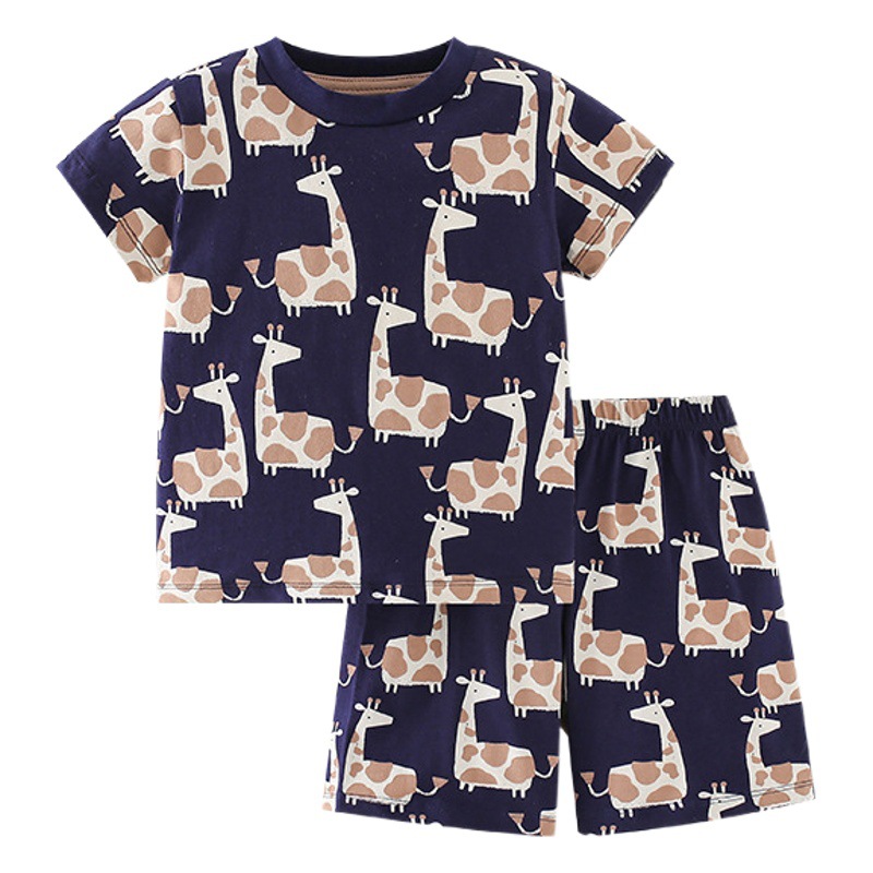 En stock malwee traje para niños verano nuevo estilo occidental casual cuello redondo ropa para niños europeos y americanos traje de dos piezas