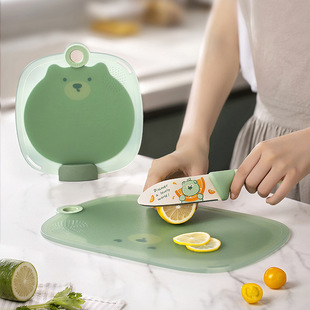 Household Plastic Cutting Board Cutting Fruit and Vegetable Cutting Board Kitchen Tools Antibacterial Double Chopping Board Outdoor Portable Small Cutting Board