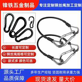 厂家供应健身器材一件装钢丝绳家用商用黑色不锈钢拉力延长线
