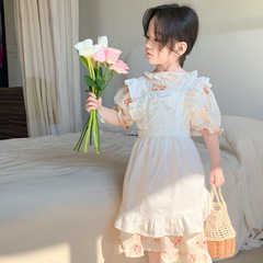 女童夏裝連衣裙2024新款韓版兒童洛麗塔碎花連衣裙寶寶生日禮服裙