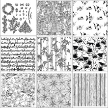 透明印章手账装饰现货DIY橡皮图章-原创系列整版装饰背景图案7月