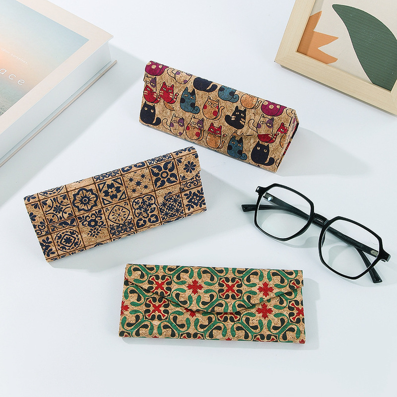 2025 New Original Cork Retro Sunglasses Case Foldable and Portable