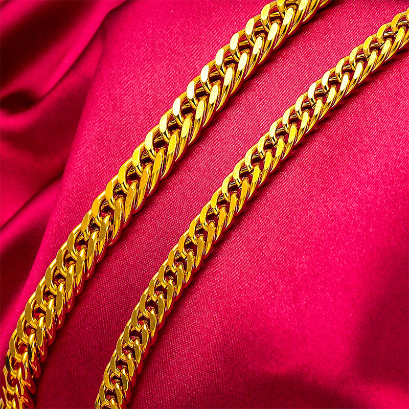 New imitation 24k gold double buckle boss bracelet men and women vintage sand gold hand jewelry cross-border Accessories Wholesale