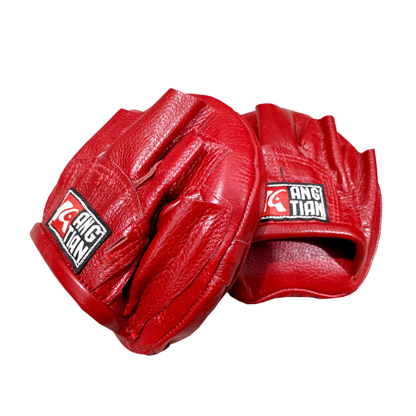 Fábrica de Angtian venta directa personalizada de cuero de vaca boxeador objetivo de boxeo de boxeo de lanzamiento de lanzamiento de mano pequeña equipo de entrenamiento de acompañamiento