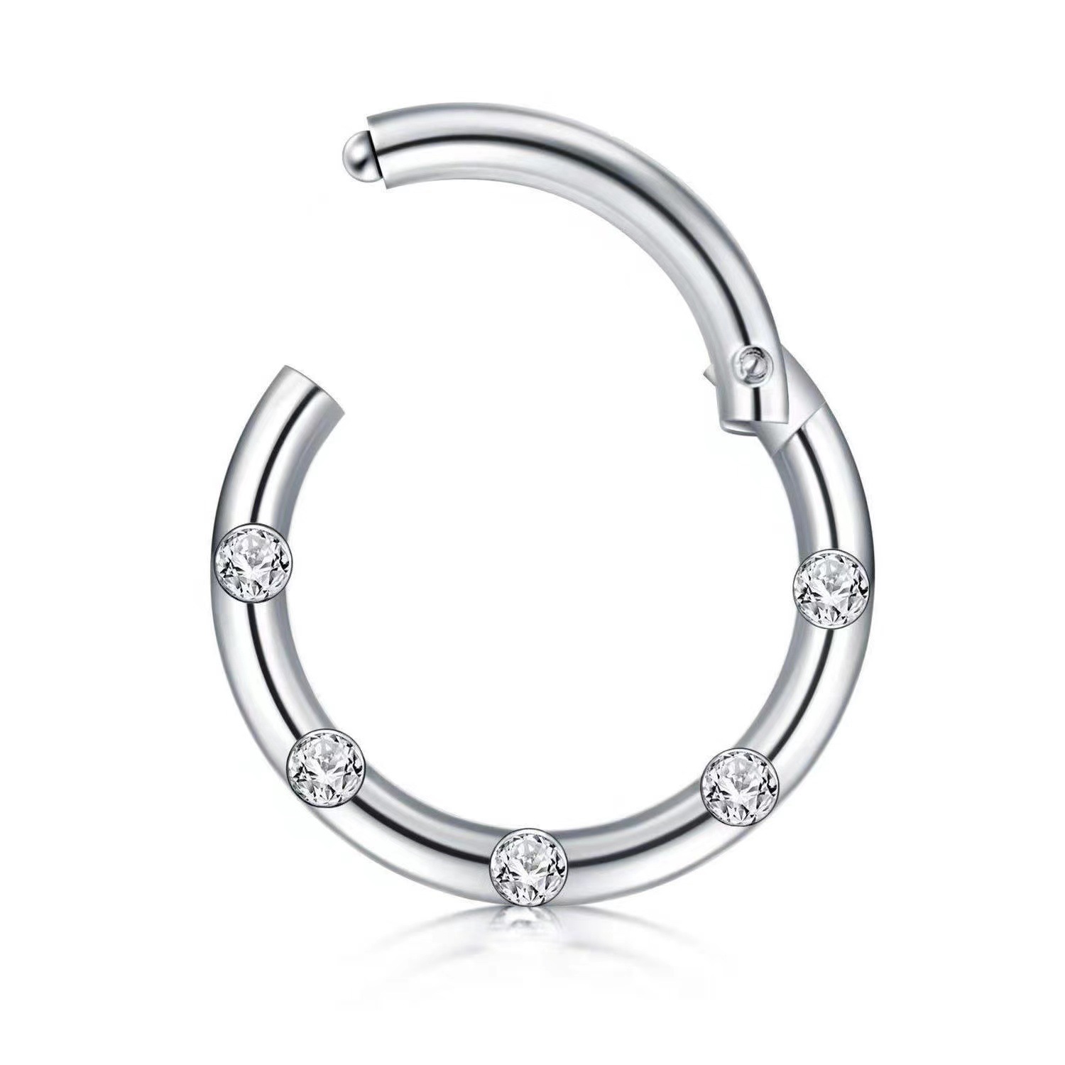 G23 Titanium Alloy CZ Nose Ring Stud 5 Earrings Piercing Ear Bone Stud Closure detail image 16