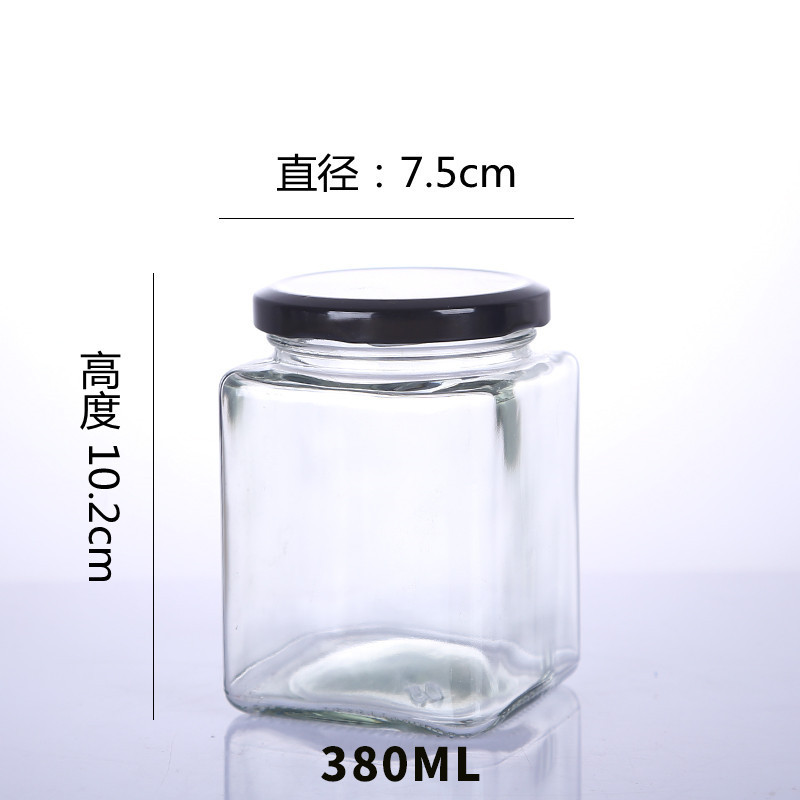 メーカー卸売り角形蜂蜜ガラス瓶密封缶味噌汁瓶200ml梨膏瓶1斤300g入膏滋瓶|undefined