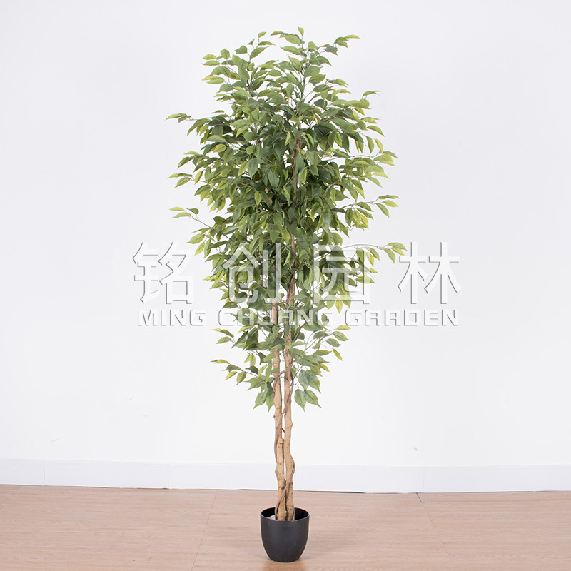 Fábrica de árboles artificiales Venta caliente decoración de plátano artificial planta verde artificial en maceta comercial decoración suave árbol artificial