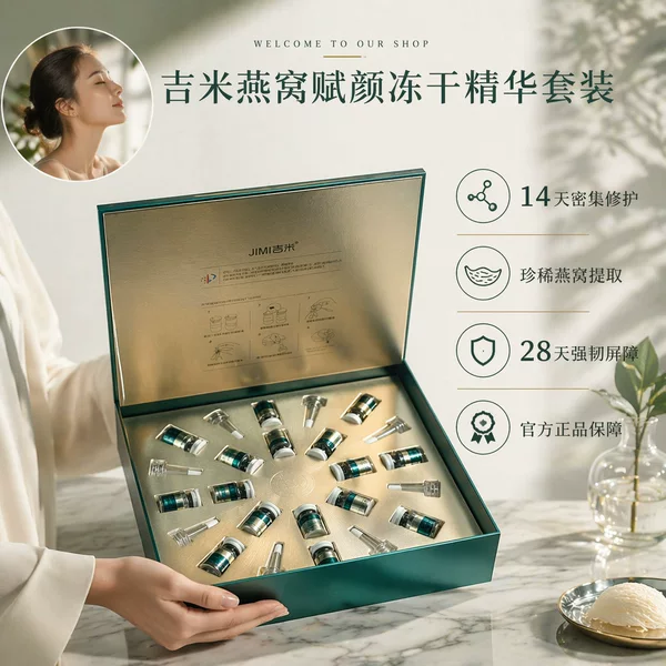 Jimmy Bird's Nest Freeze-Dried Essence Set Deep Repair Firming and Rejuvenating Skin Overnight Facial Emergency Hydration and Moisturizing Kit