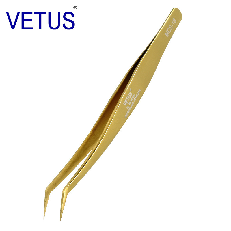 跨境VETUS美容美妆不锈钢镊子 MCS种植假睫毛套装工具夹子