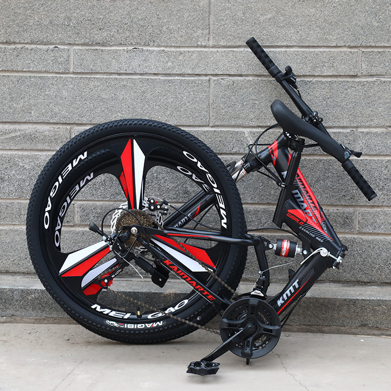 Bicicleta de Montaña Plegable de 26 Pulgadas, con Frenos de Disco, Suspensión Trasera, para Adultos y Estudiantes, para Desplazamientos y Todoterreno, Venta al Por Mayor del Fabricante