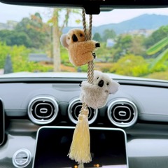 新商品の創意かわいいコアラの車のストラップの車内のペンダントの高級車の上でバックミラーのアクセサリーの車の上で女性を飾ります。