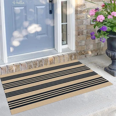 dust-collecting foot mat for home and Avtomobil döşəmə paspasları - simple-stripes-6-4060cmcrystal-velvet-with-dot-plastic-backing