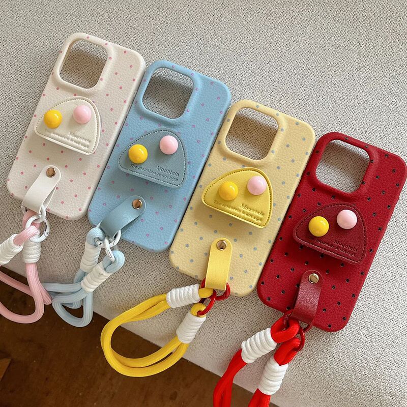 Leather Bracket Apple 16ProMax Phone Case iPhone15Pro New 13 Women 12 Soft 14 Leather XR Hand Strap