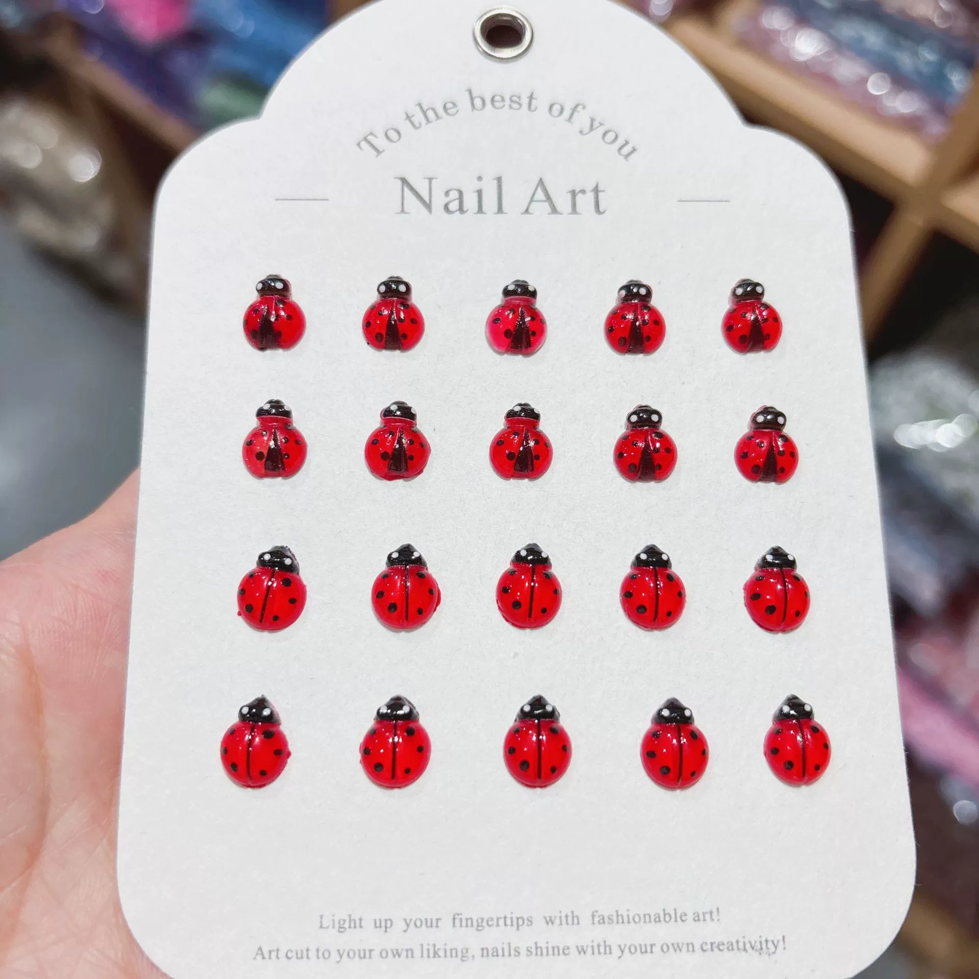 Аксессуары для дизайна ногтей «Жук», история насекомых, милая красная смола, божья коровка, носимая фоторамка для ногтей, материал