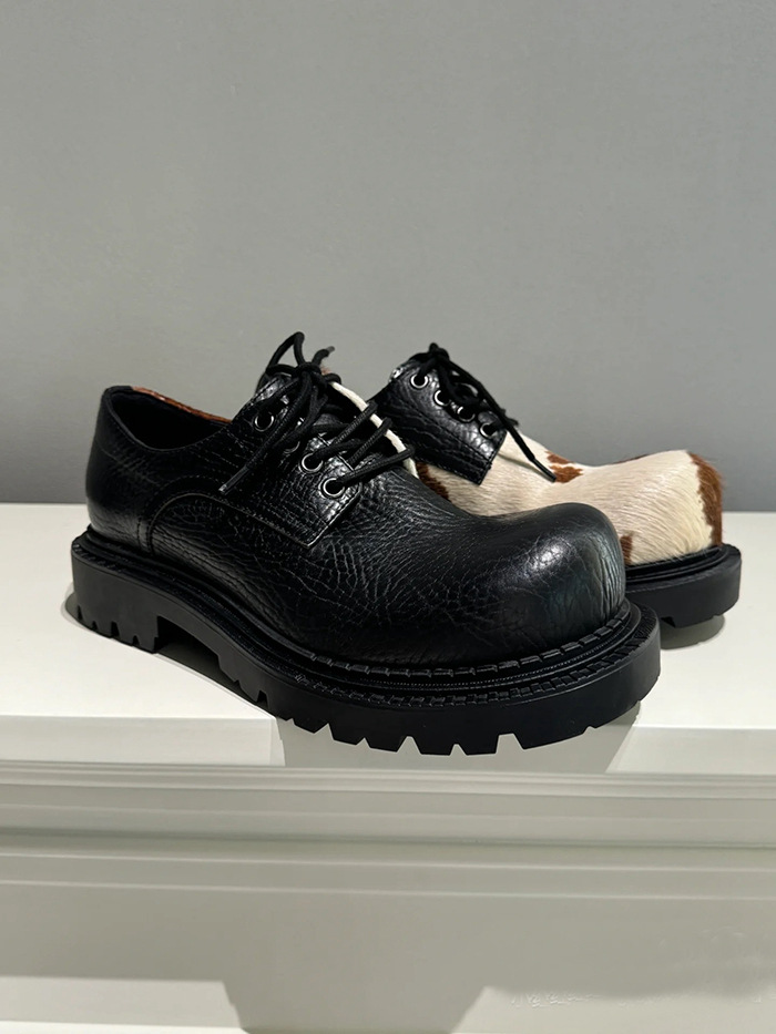 Ma Mao Derby for Men and Women Same Style Milk Mandarin Duck Small Lace up Heels Thick Sole Soft Leather Single Casual_voghion.com