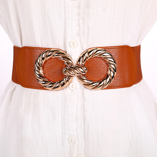 Matching Dresses for Fashionable Women, Wide Waistband with Elastic Band, Loose-Fitting Belt for Casual Women, Wide Waist Decorative Belt, Wholesale