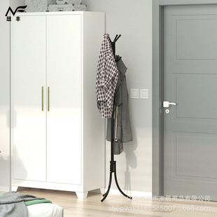 Simple Style Floor-Standing Iron Craft Coat Rack High Load-Bearing Bold Steel Pipe Household Assembly Creative Hall Hanger