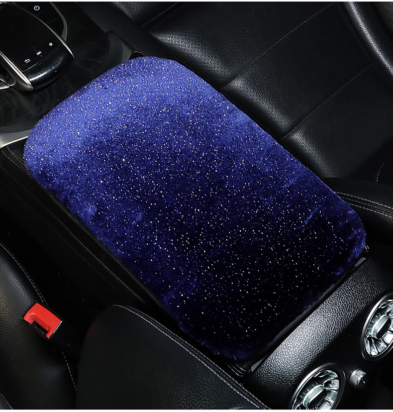 Steering wheel cover car handle cover starry sky winter mink plush warm winter armrest box cushion car seat rear seat