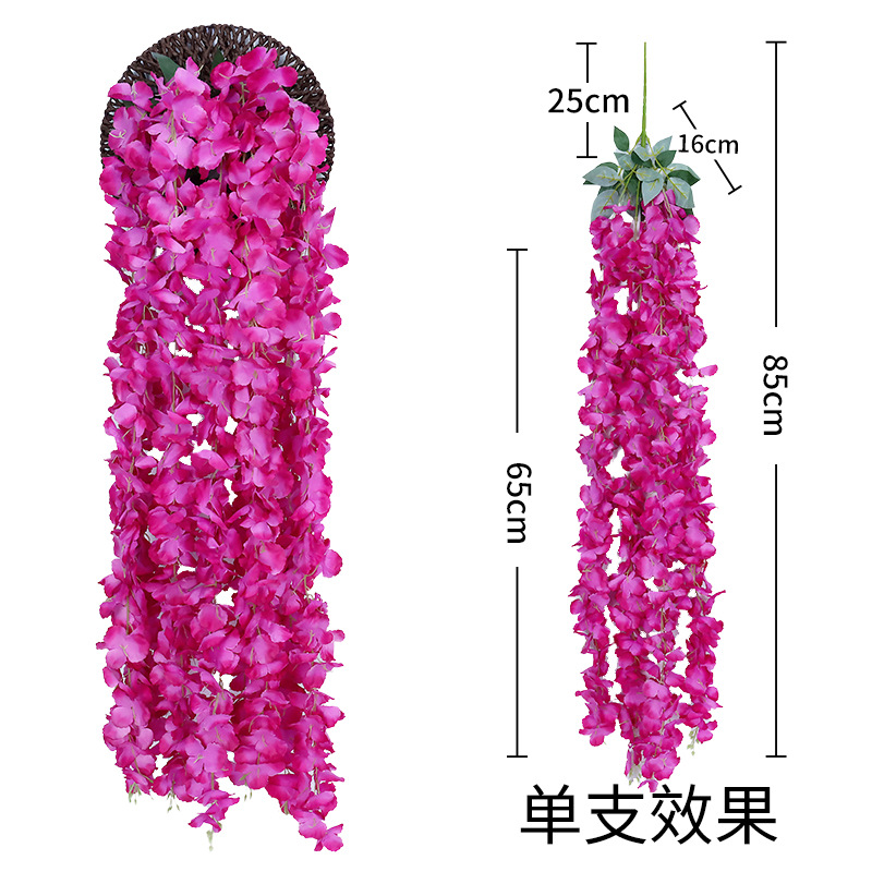 Flor de Wisteria artificial Flor de frijol rama Flor de frijol colgante boda falsa Flor de Wisteria decoración al por mayor Rama de Wisteria artificial