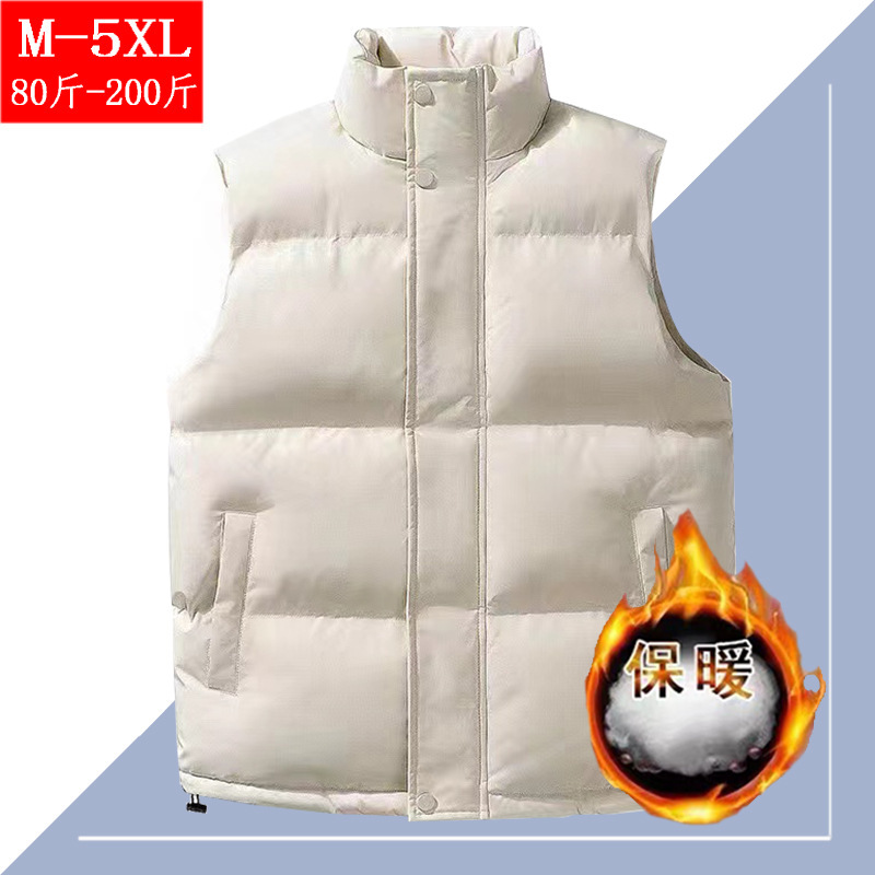 American Style Waistcoat Men's Autumn and Winter Loose Fashion Brand plus size Casual Thickened Down Cotton Vest Jacket Men's Wear