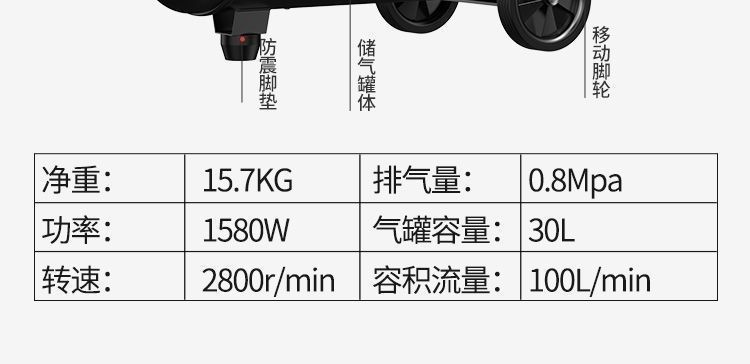 Oil-free silent air compressor, small 220v portable woodworking air pump, high-pressure air pump, air compressor wholesale