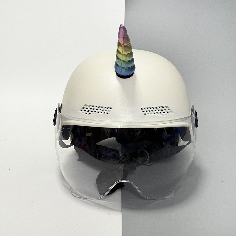 Helmet Decoration Horn Horn Motorcycle Children's Helmet Universal Cartoon Rainbow Unicorn Accessories Quick-release Velcro