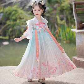 儿童古装汉服夏季新款洋气仙女裙子女童中国风超仙襦裙宝宝连衣裙