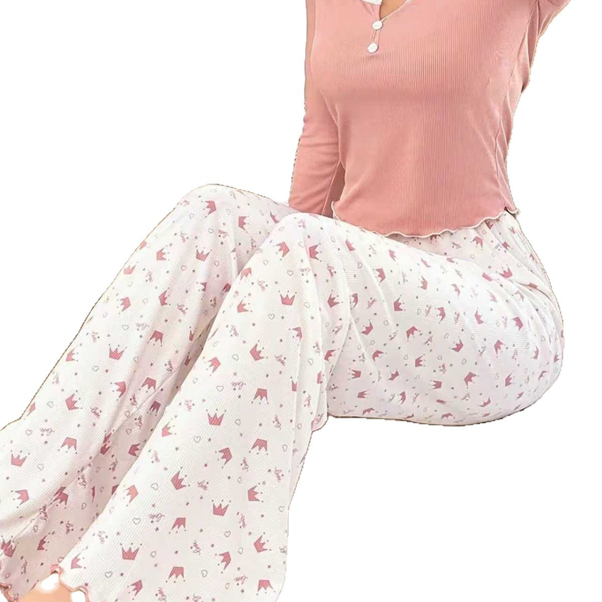2025 comercio exterior transfronterizo explosión estilo europeo y americano encaje diseño de cuello en V para mujeres pijama set hogar