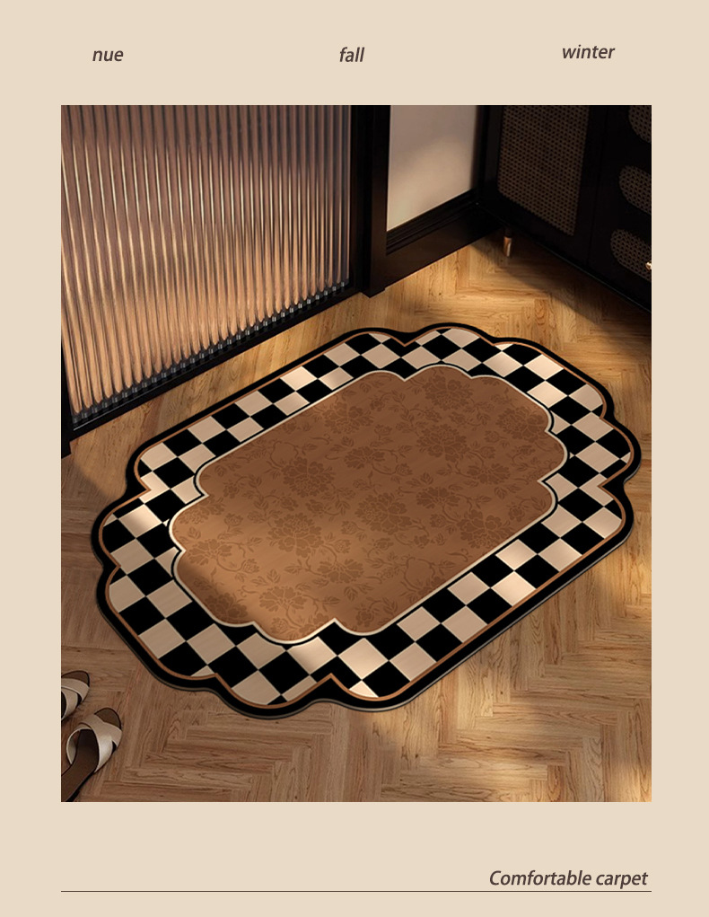 Antique Toilet Super Absorbent Floor Mat Bathroom Toilet Door Drop-resistant Diatom Mud Quick-drying Non-slip Foot Mat