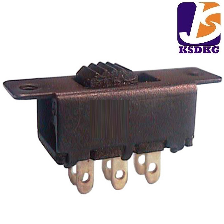 销售2P两档拨动开关 立式 两位拨码开关 耐温双排六脚2档正拨开关