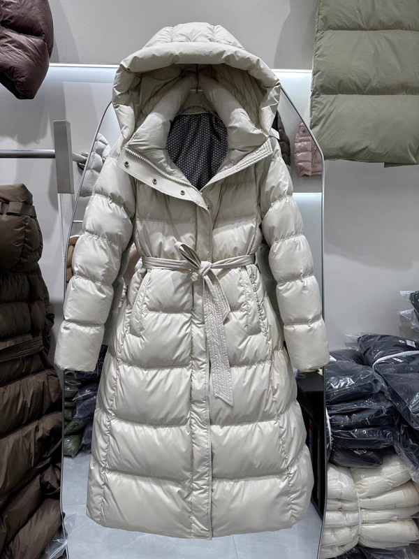 Long down Jacket for Women 2025 New Winter Thickeneded Knee-Length Waist Slimming Look Warm White Duck down Korean Style Loose and Trendy