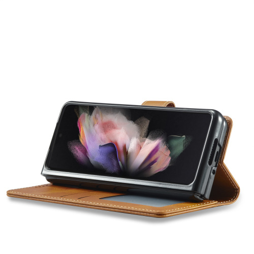 Wholesale applicable Samsung foldable Zfold7 5G flip wallet case with Zfold5/6 cowhide pattern card holder