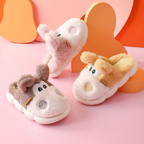 Children's winter cotton slippers, autumn and winter home slippers, large and medium children's slippers, unisex indoor slippers, wholesale household slippers
